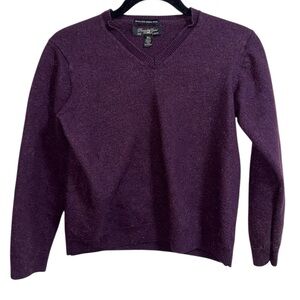 Pronto Uomo Merino Wool V-Neck Sweater XL Purple